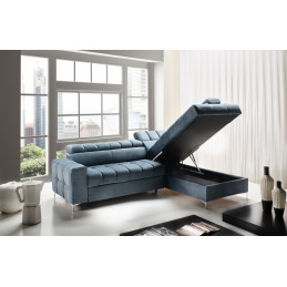 Canapé d'angle VELUTO convertible avec coffre