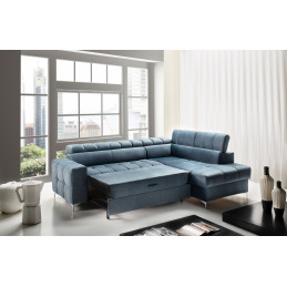 Canapé d'angle VELUTO convertible avec coffre