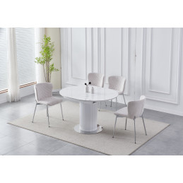Table Calista extensible – Marbre blanc céramique doré ou argenté