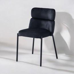 Lot de 4 chaises ALINEA en velours noir – Confort et design