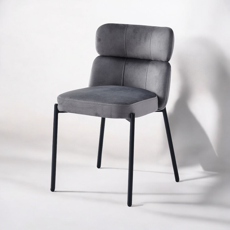 Lot de 4 chaises ALINEA en velours noir – Confort et design Lot de 4 chaises ALINEA en velours noir – Confort et design