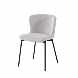 Lot de 4 chaises design ALBANE matelassée pieds noirs | Bricochic