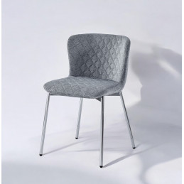 Lot de 4 chaises design ALBANE matelassée pieds noirs | Bricochic