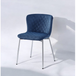 Lot de 4 chaises design ALBANE matelassée pieds noirs | Bricochic