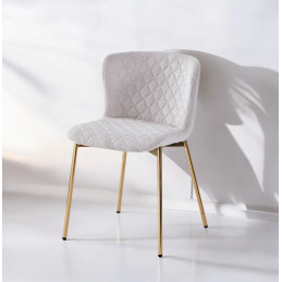 Lot de 4 chaises design ALBANE matelassée pieds noirs | Bricochic