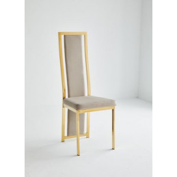 Lot de 4 chaises LAUREN velours noir structure dorée design