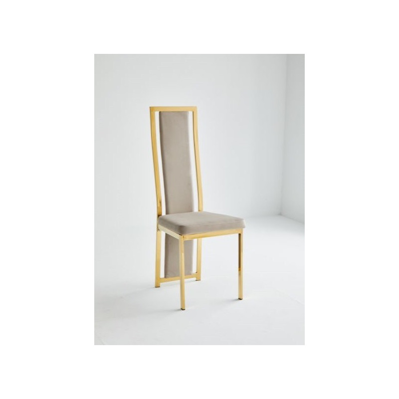 Lot de 4 chaises LAUREN velours noir structure dorée design Lot de 4 chaises LAUREN velours noir structure dorée design