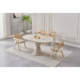 Table TIVOLI – Design effet travertin ou noyer élégant