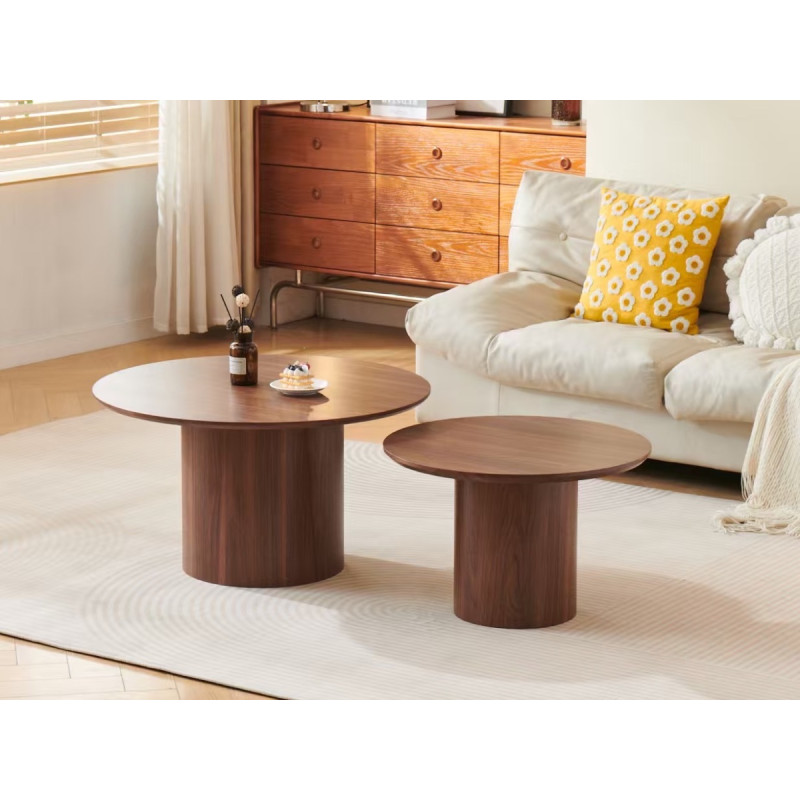 Tables basses gigognes Pila effet noyer, duo