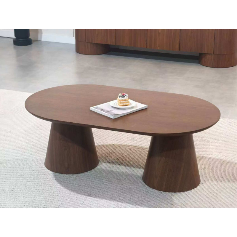 Table basse Iconic noyer 120 cm, design epure