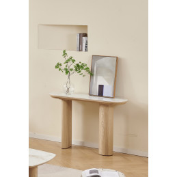 Console Finea plateau ceramique effet travertin 120 cm