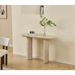 Console Finea plateau ceramique effet travertin 120 cm