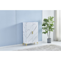 Meuble a chaussures 2 portes pietement inox