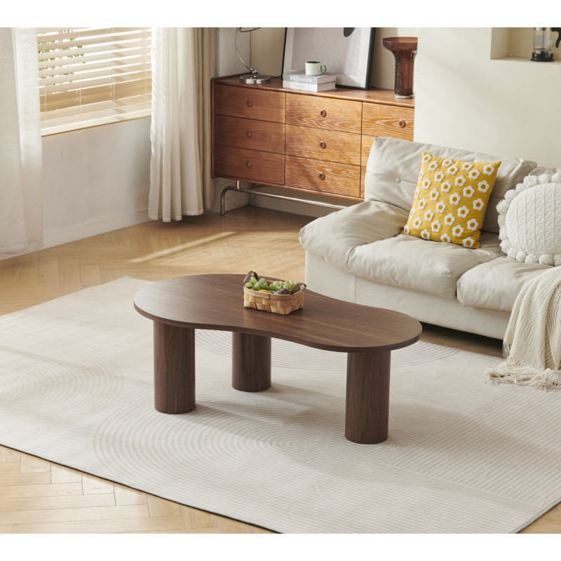 Table basse Ibiza noyer 120 cm pour salon
