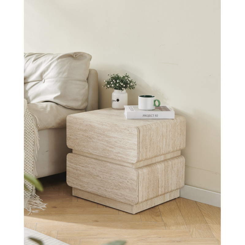 Chevet Gaia compact en MDF, coloris au choix