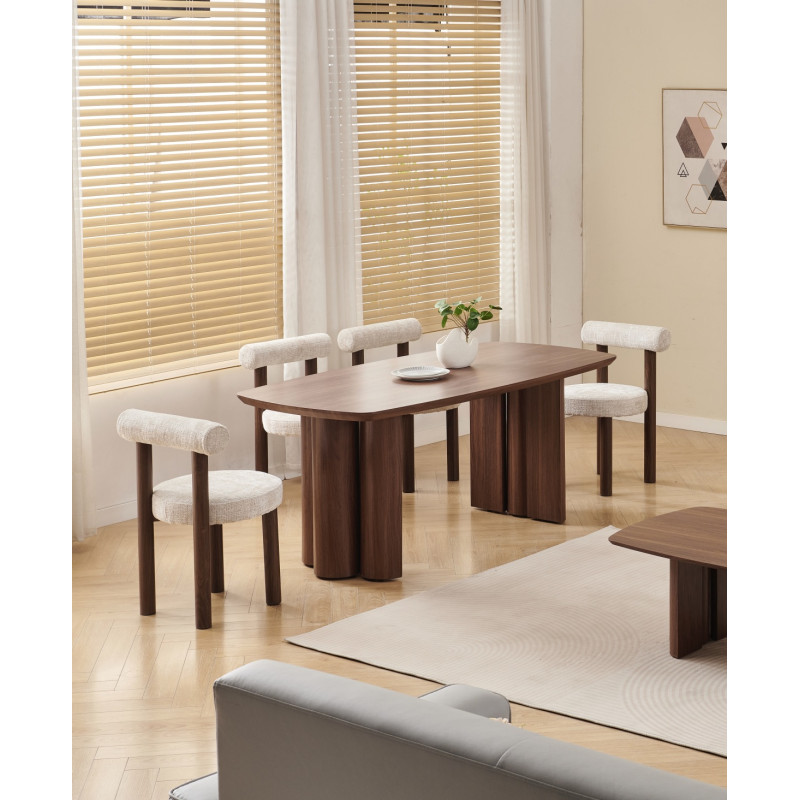 Table a manger Trinity noyer 180 cm en MDF