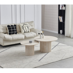 Tables gigognes Pila ceramique, duo modulable salon