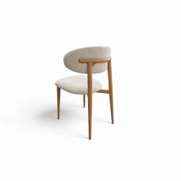 Chaise Boheme en chenille, pietement acier