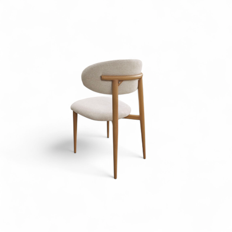 Chaise Boheme en chenille, pietement acier
