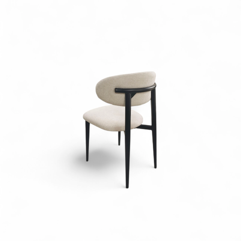 Chaise Boheme en chenille, pietement acier