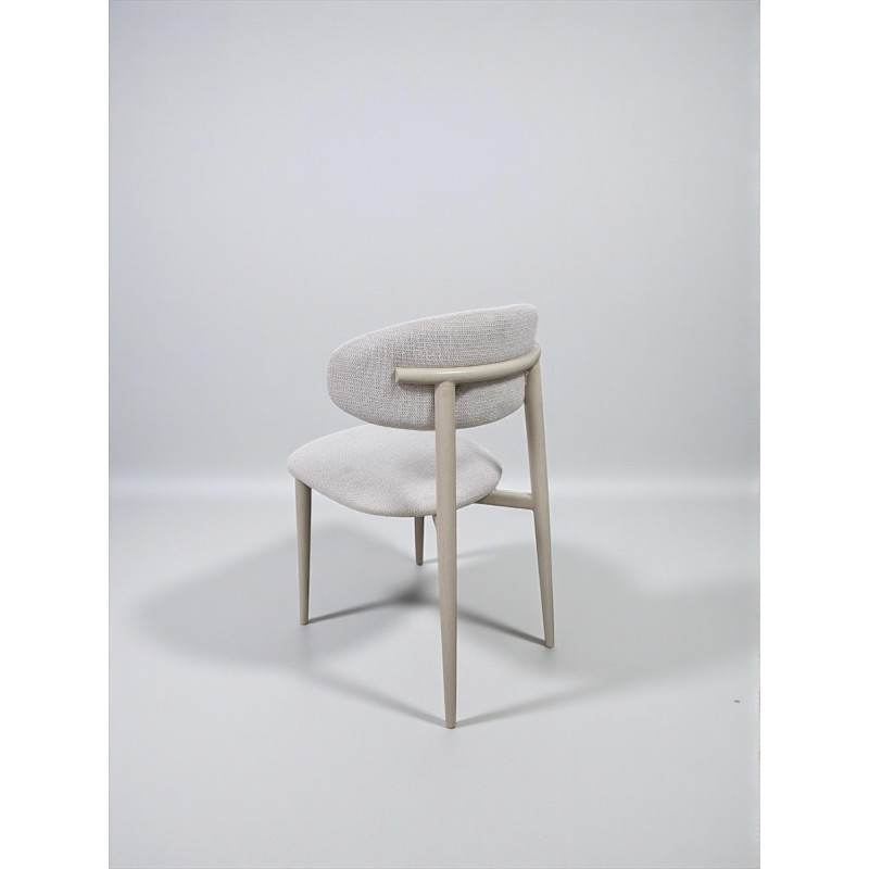 Chaise Boheme en chenille, pietement acier