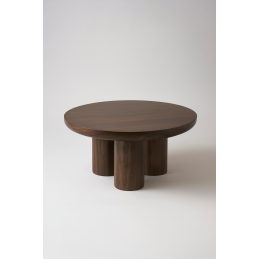 Table basse ronde Maya effet travertin 90 cm