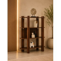 Etagere bibliotheque Oriano effet noyer 120 cm