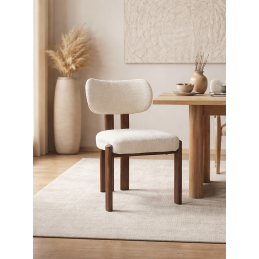 Chaise Hera bouclette rase a pietement acier