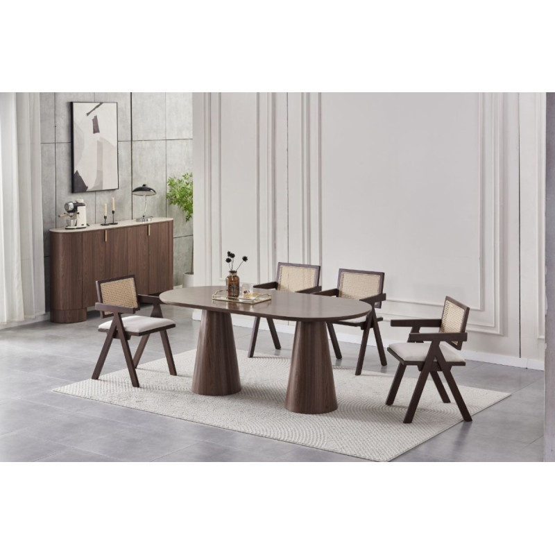 Table a manger Iconic effet noyer 150 cm