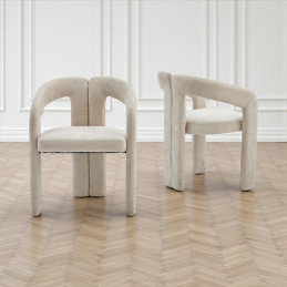 Chaise Onix en chenille, assise rembourree