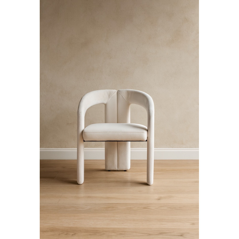 Chaise Onix en chenille, assise rembourree