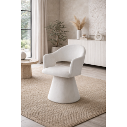 Chaise pivotante Valentina velours beige