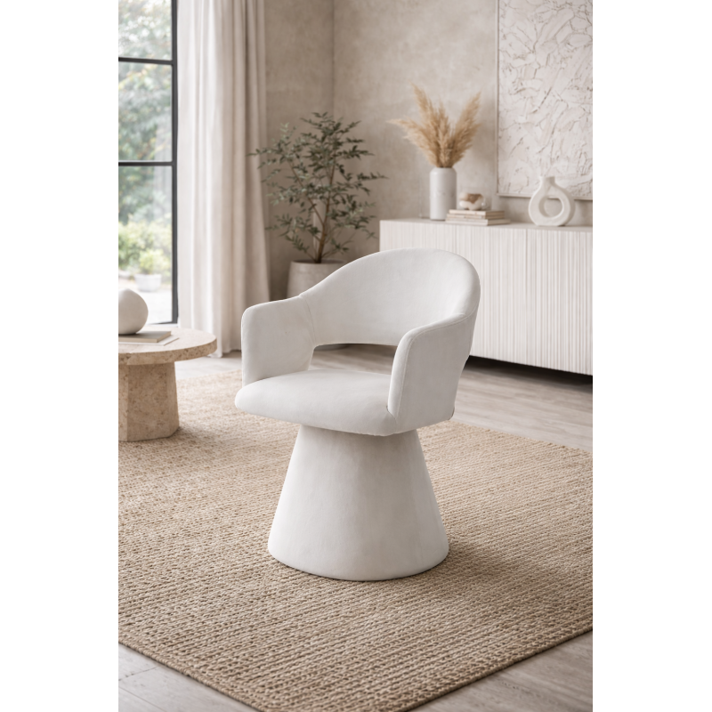 Chaise pivotante Valentina velours beige