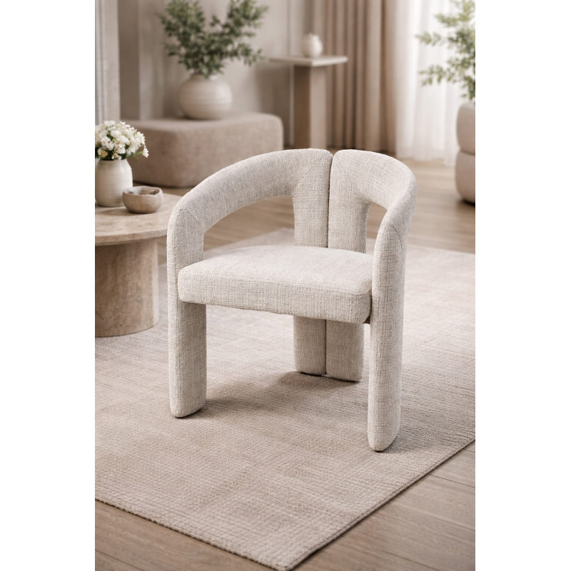 Chaise Onix en chenille, assise rembourree