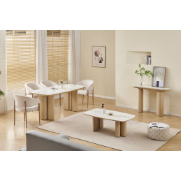Table basse Trinity ceramique noyer travertin 120