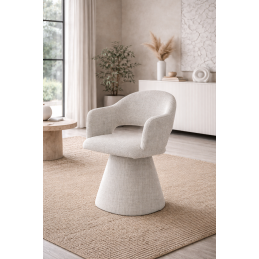 Chaise pivotante Valentina velours beige