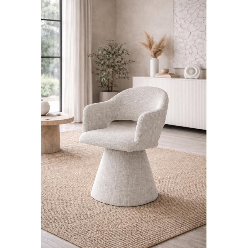 Chaise pivotante Valentina velours beige