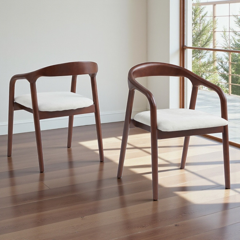 Chaise Carlyon velours, pietement bois
