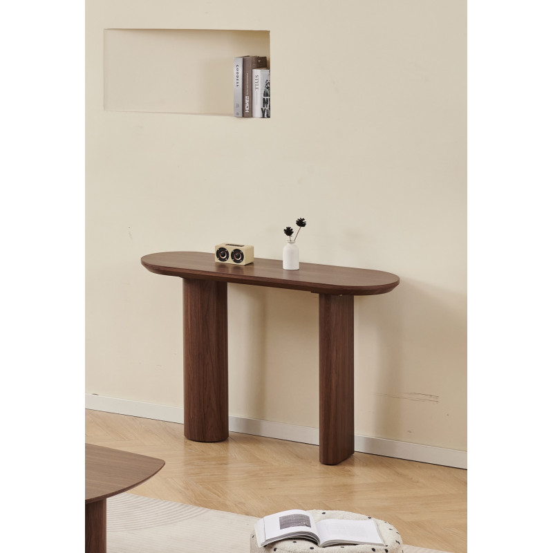 Console Finea ceramique effet noyer 120 cm
