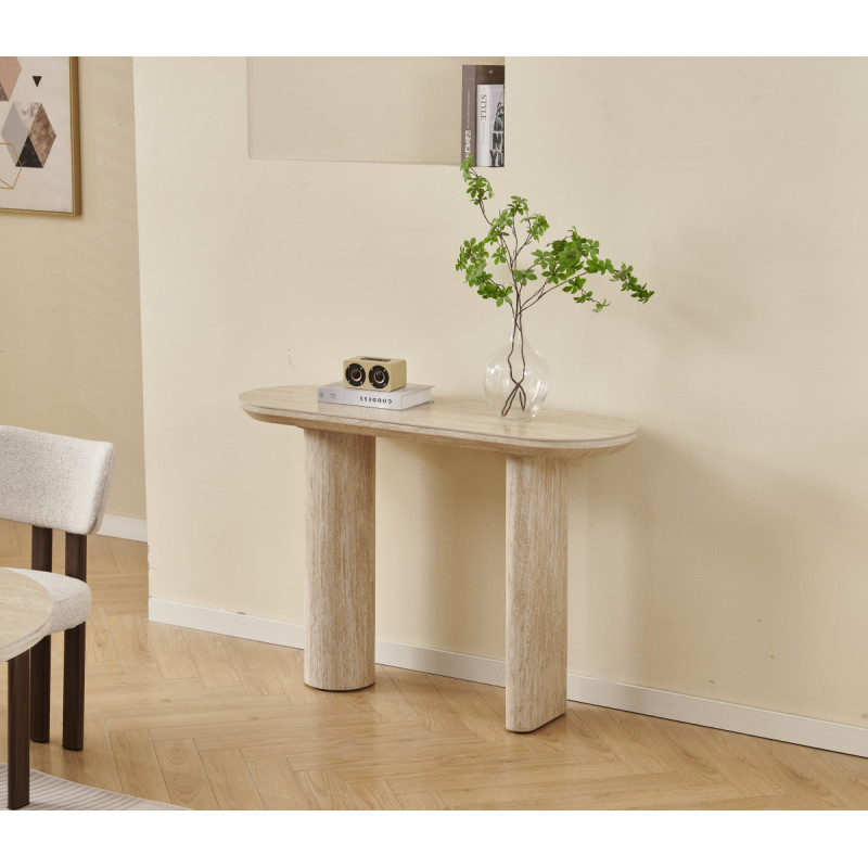 Console Finea ceramique hetre ou travertin 120 cm