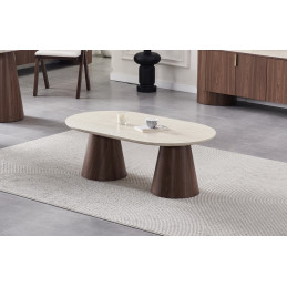 Table basse Iconic 120 cm ceramique travertin